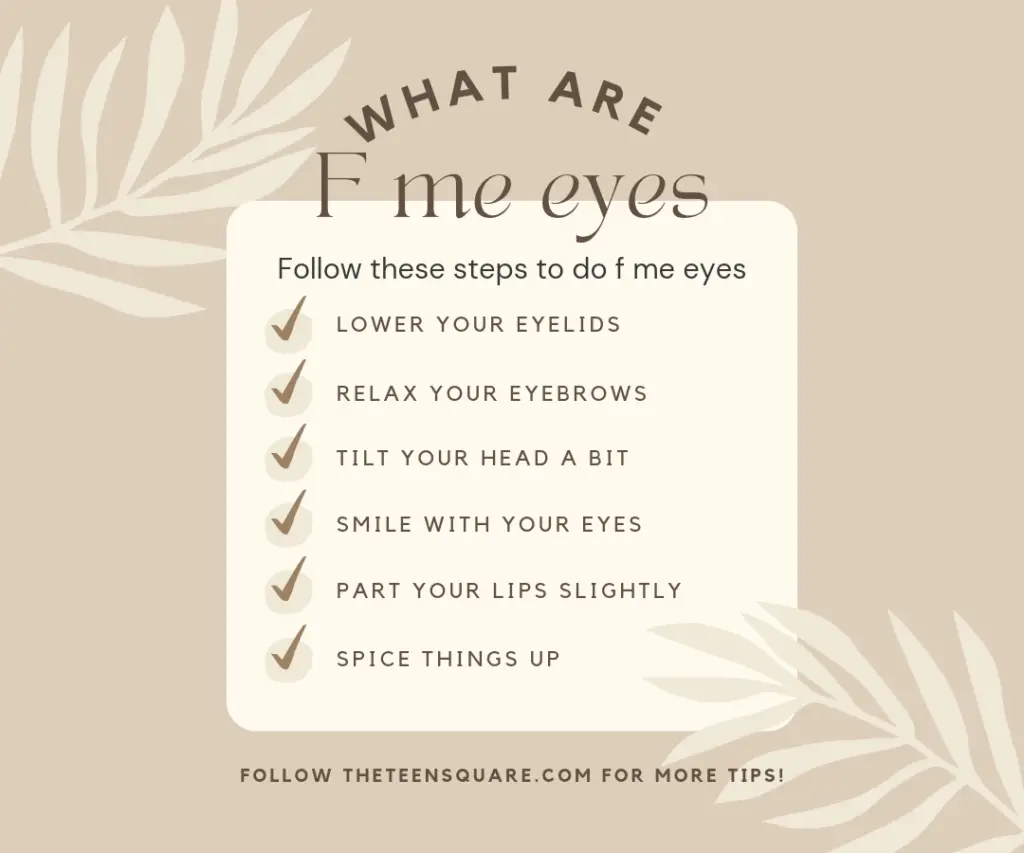 simplified list of how to do f me eyes